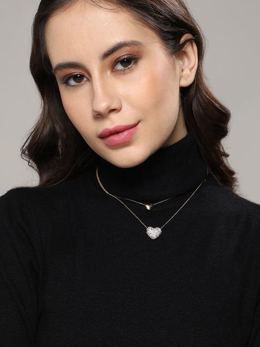 Gold-Plated Stone-Studded Necklace