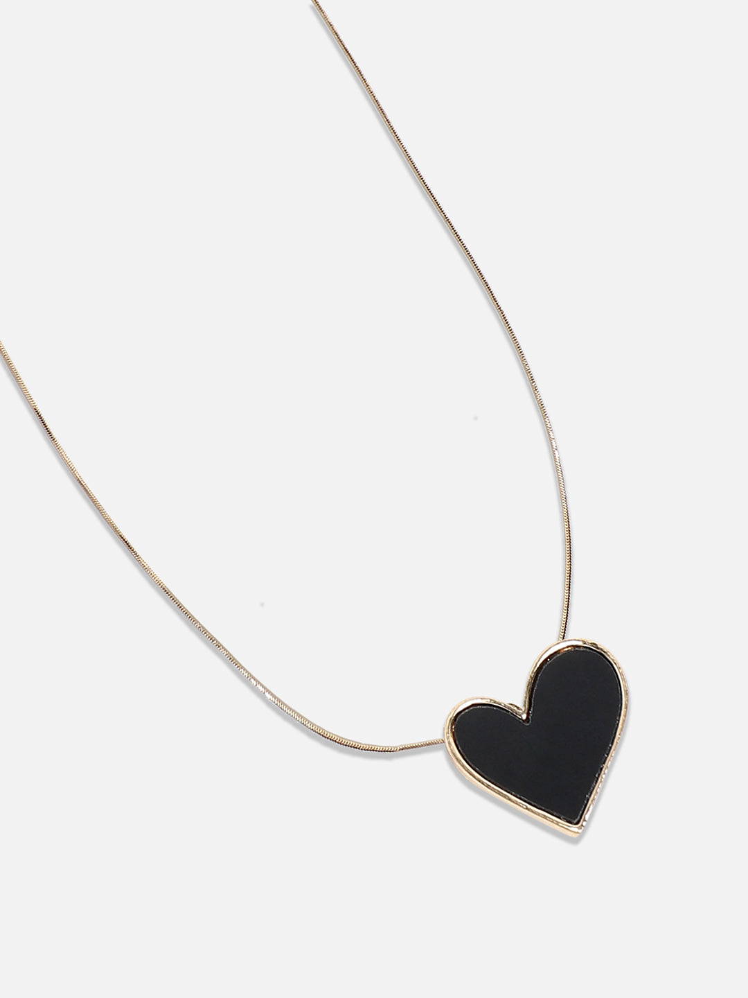 Gold-Plated Enamelled Heart-Shaped Pendant Necklace