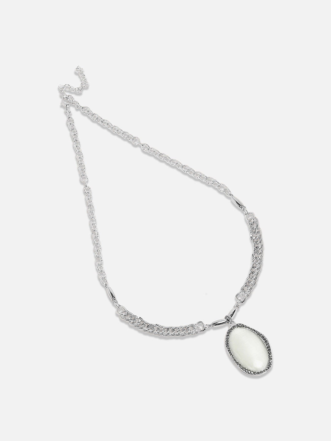 Silver Plated Stone Studded Necklace