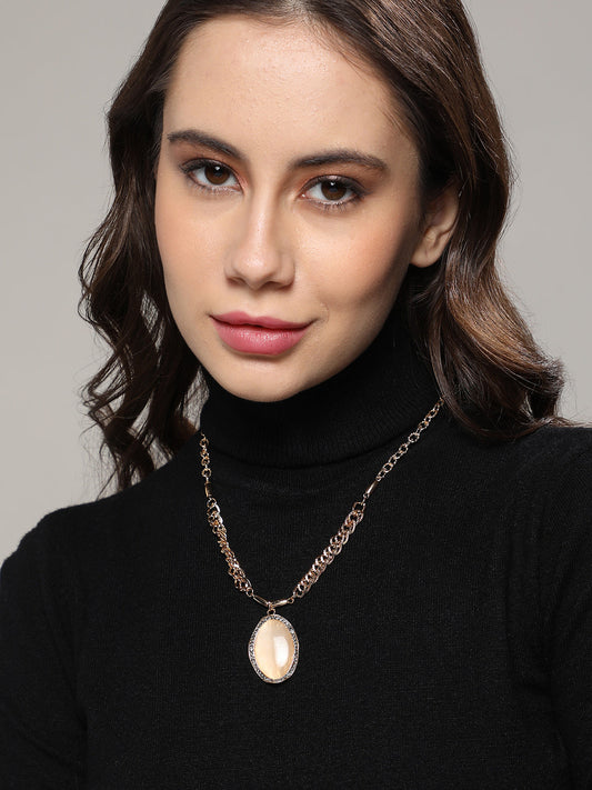 Gold-Plated Studded Necklace