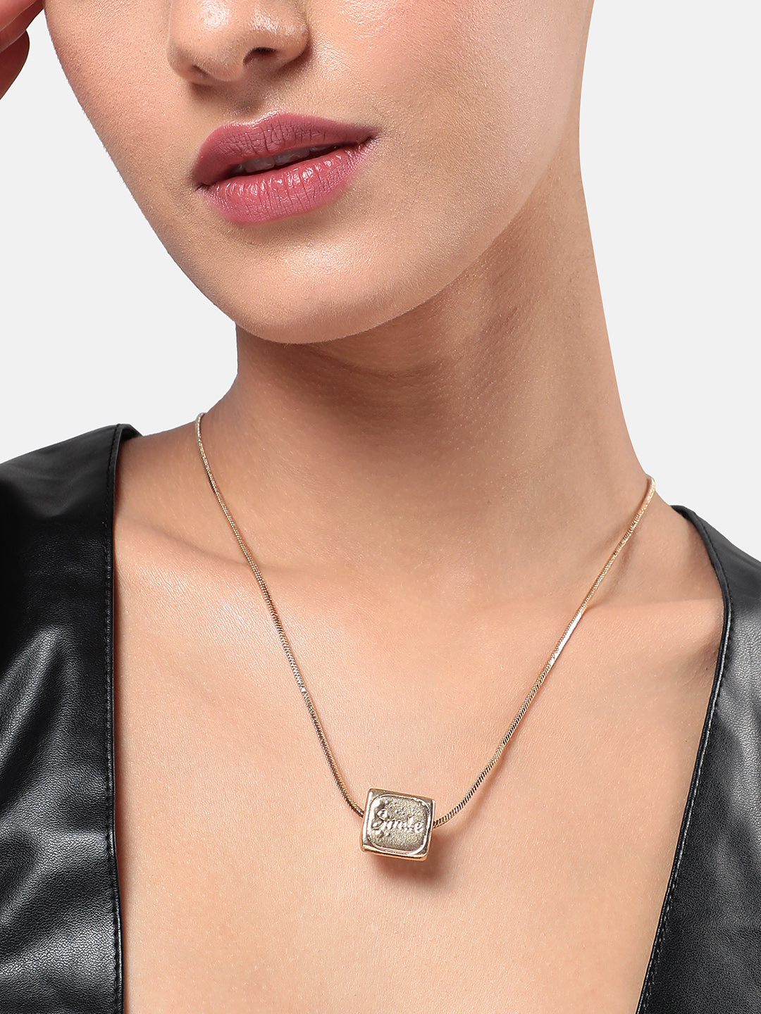 Gold-Plated Smile Collar Necklace