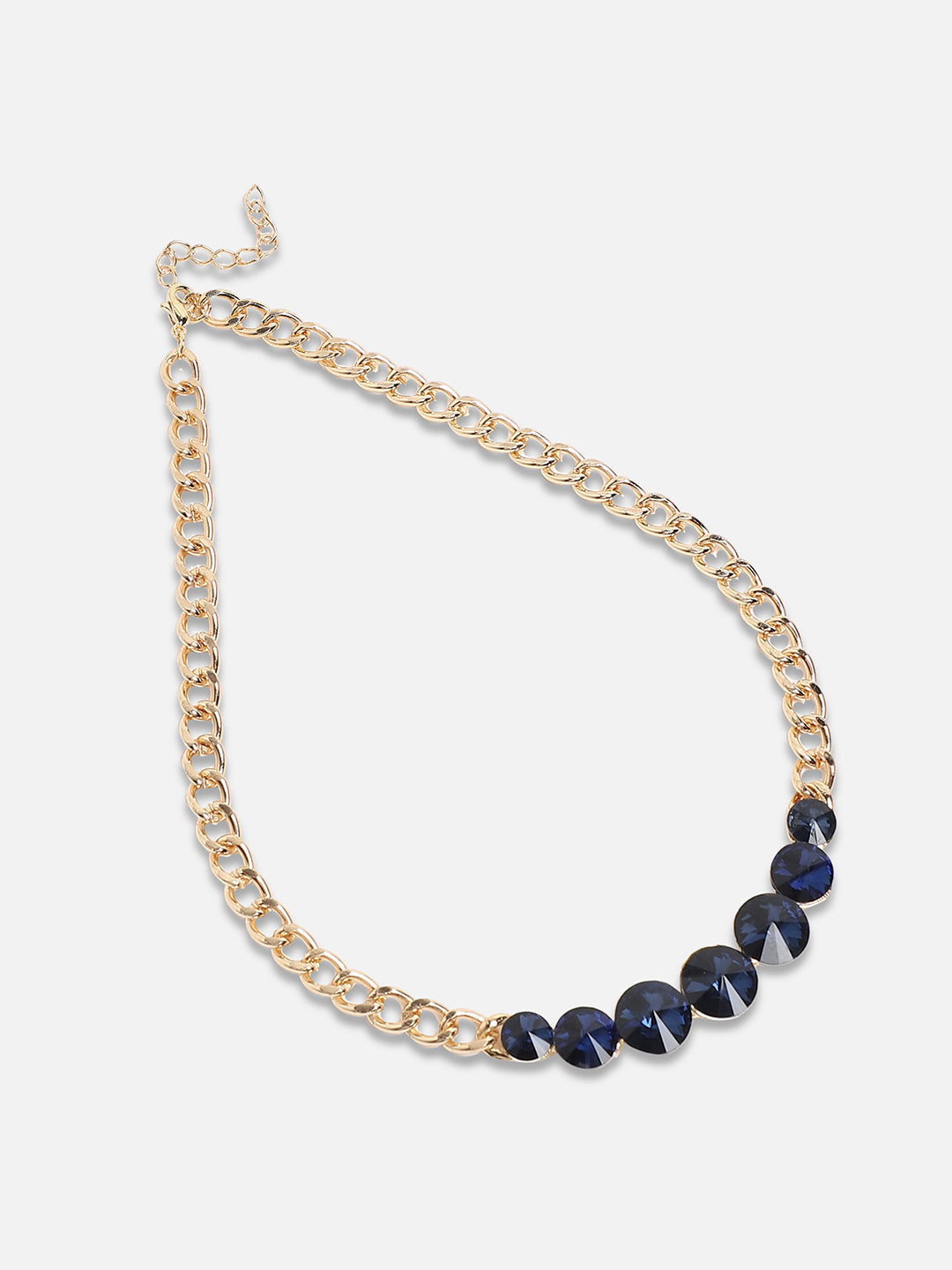 Gold-Plated Artificial Stones Studded Statement Necklace