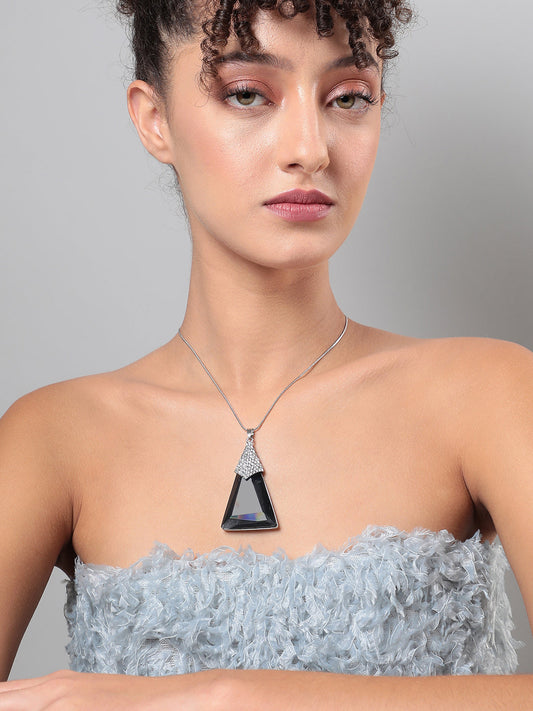 Silver-Plated Stone-Studded Necklace