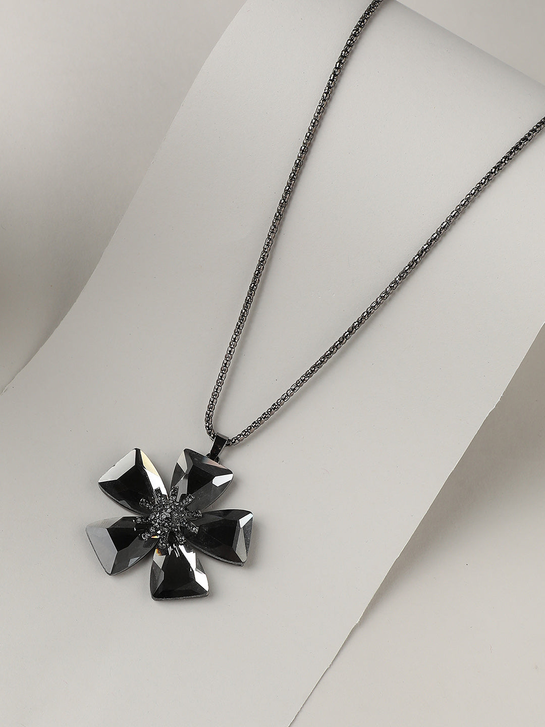 Silver-Plated Stone-Studded Necklace