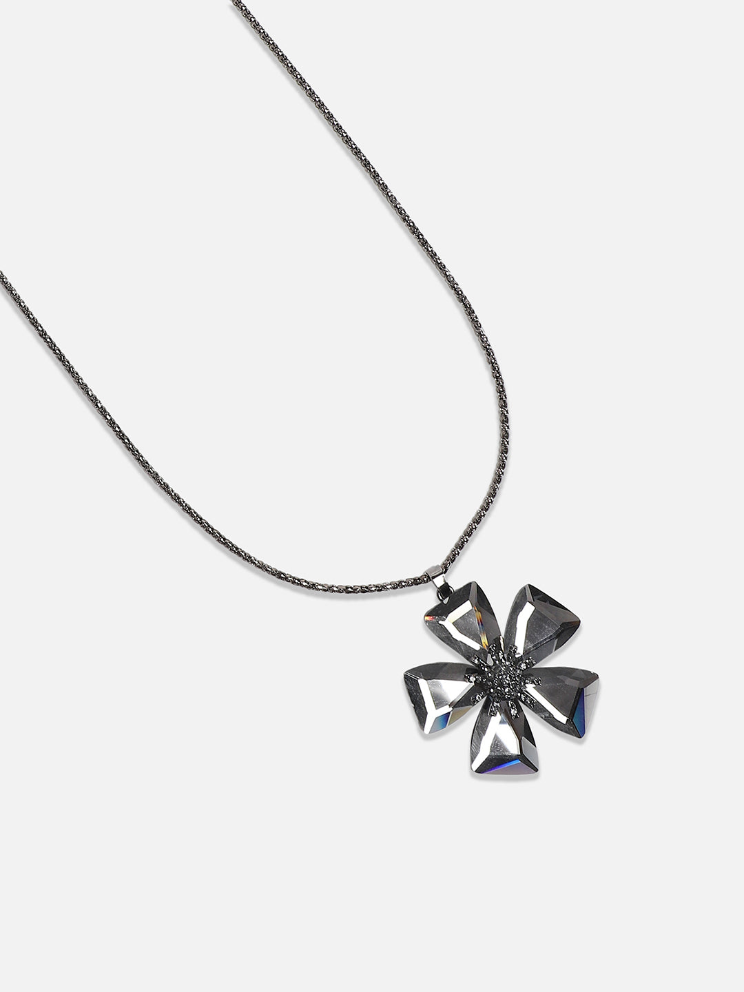 Silver-Plated Stone-Studded Necklace