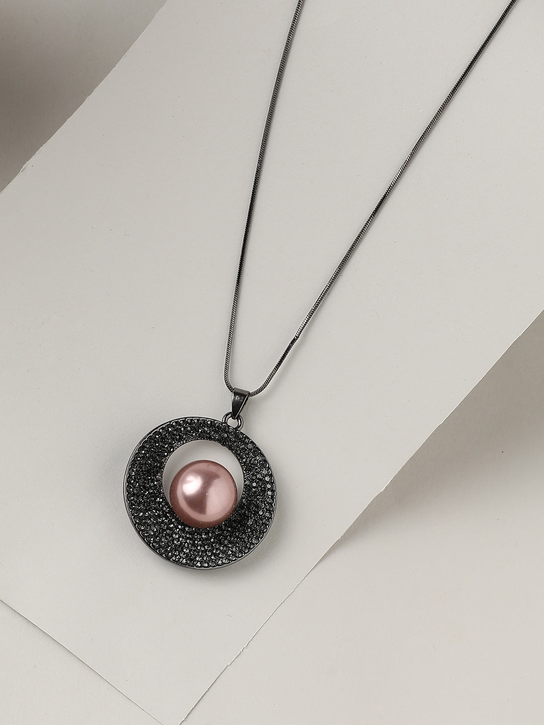 Silver-Plated Circular-Shaped Stones-Studded Pendants