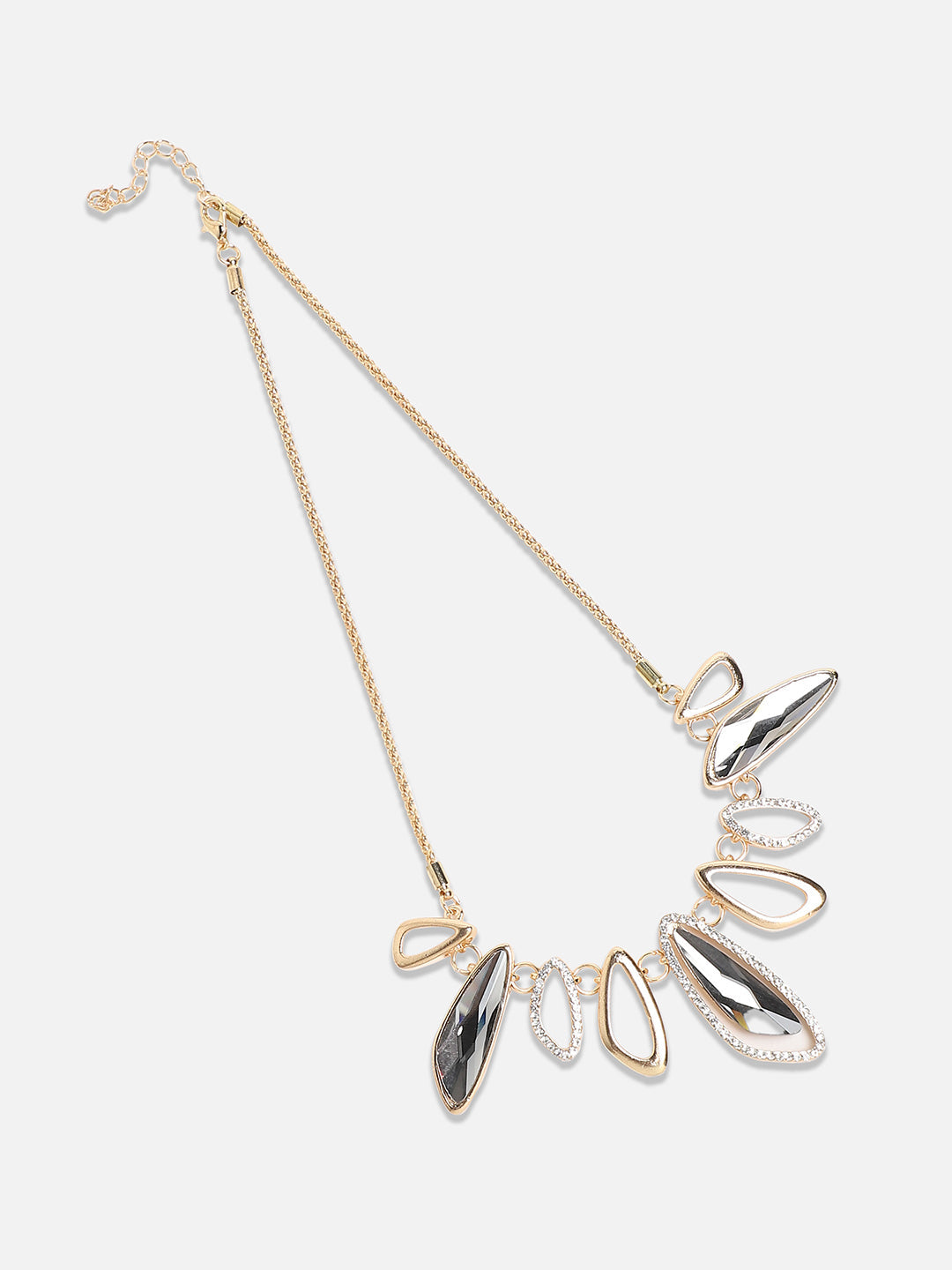 Silver-Plated Stone-Studded Necklace