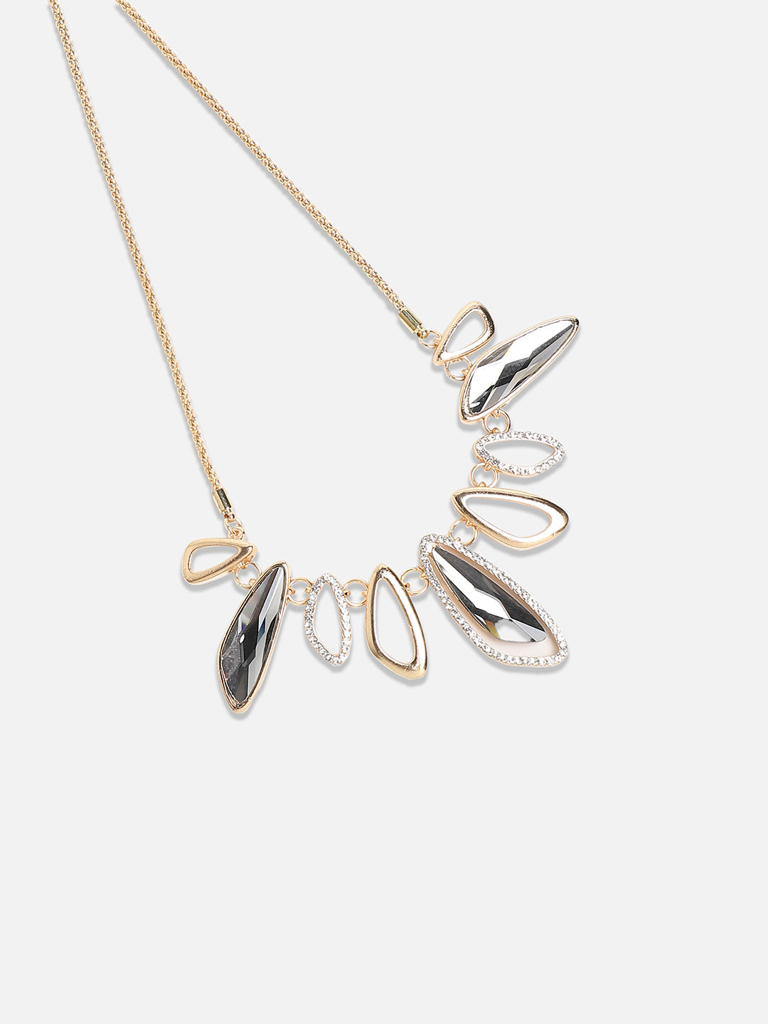 Silver-Plated Stone-Studded Necklace