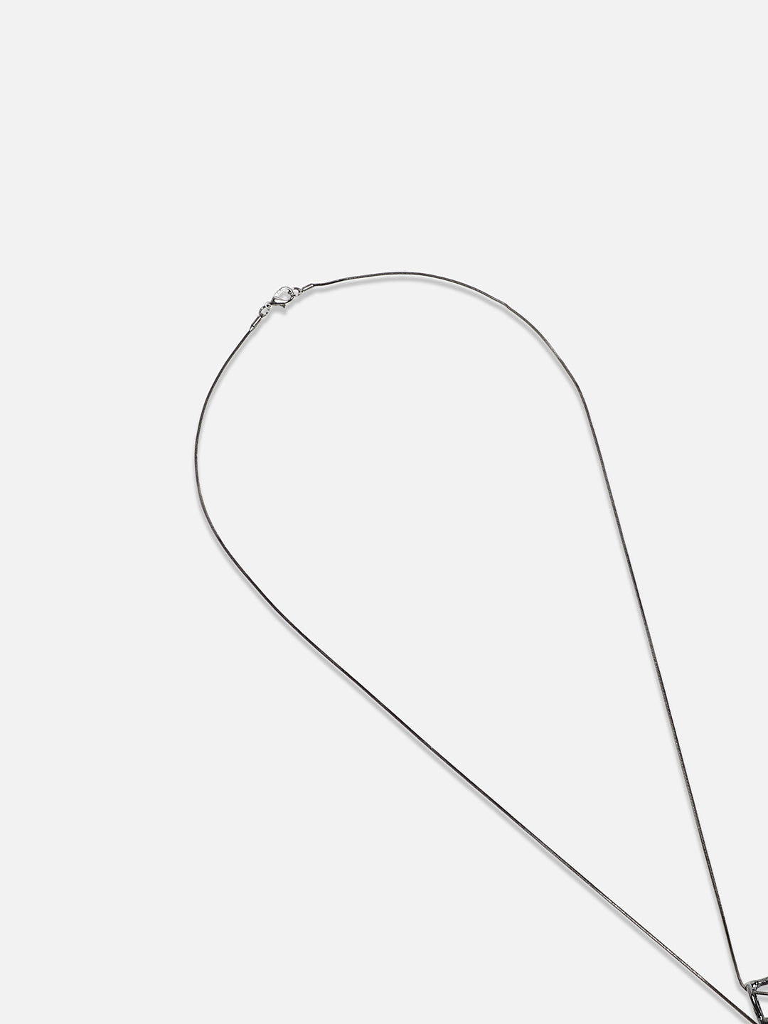 Silver-Plated Circular-Shaped Stones-Studded Pendants with Chains