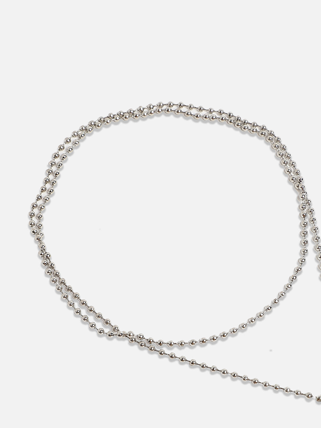 Silver-Plated Rose Drop Stone-Studded Necklace