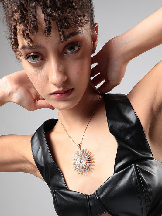 Gold-Plated Stone-Studded Necklace