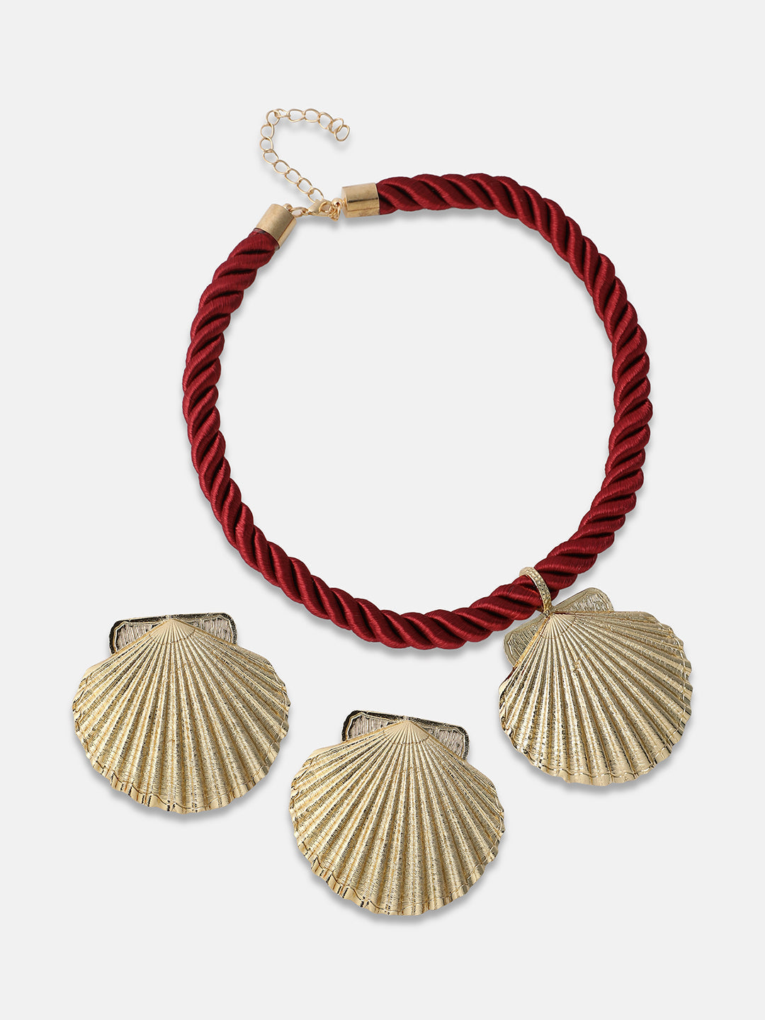 Women's The Seashell Jewellery Set - Wine Red