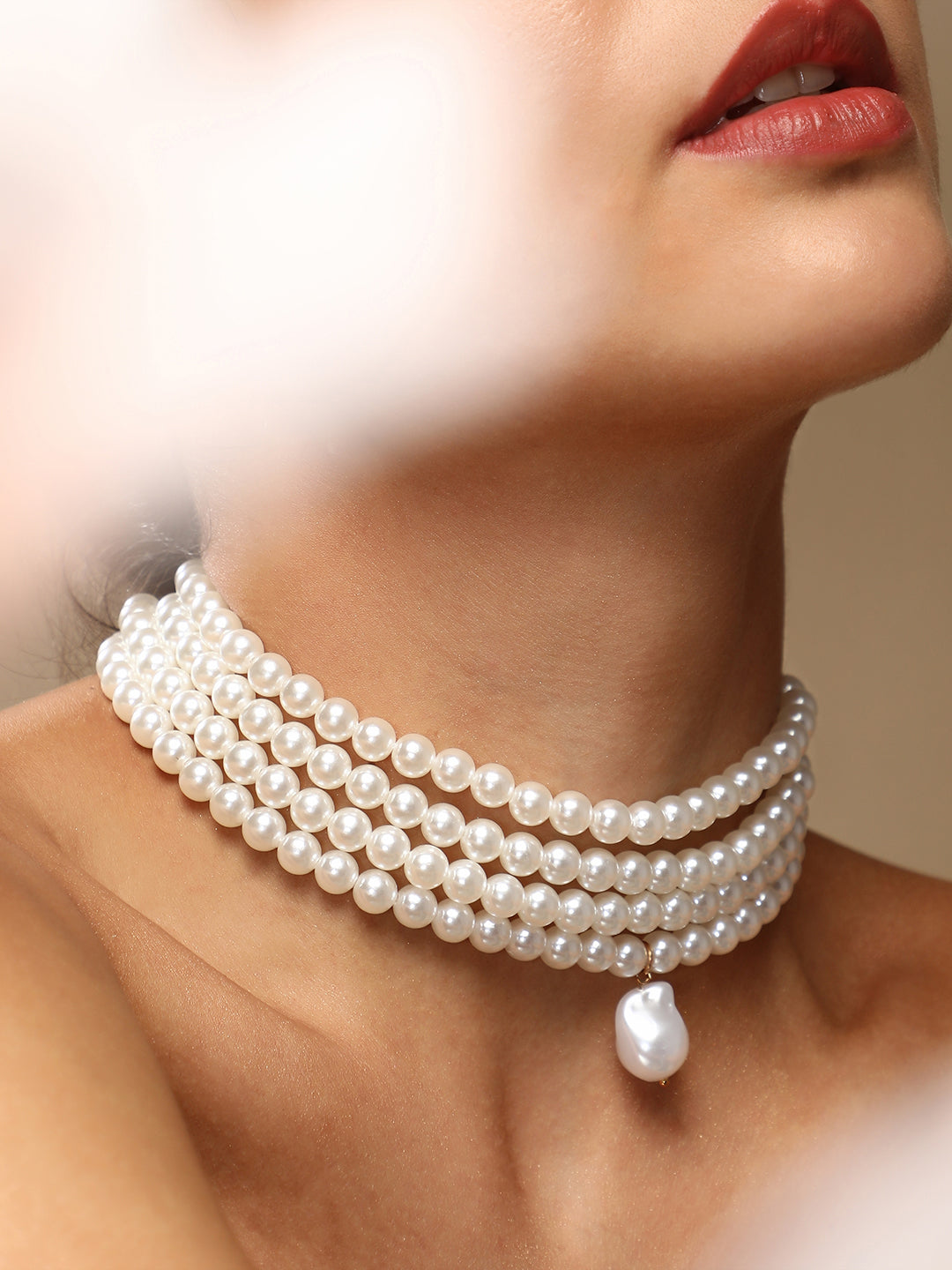 Women's The Small Jackie Statement Necklace - Pearl White