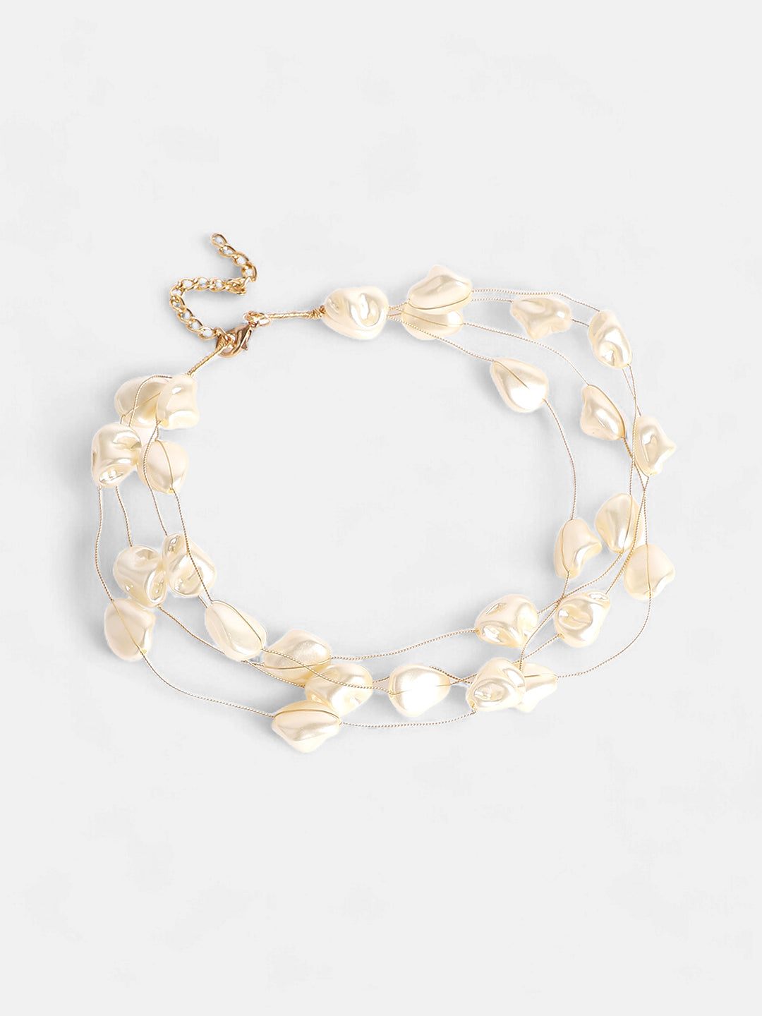 The Small Riviera Collar Necklace - Pearl White-SOHINC8857