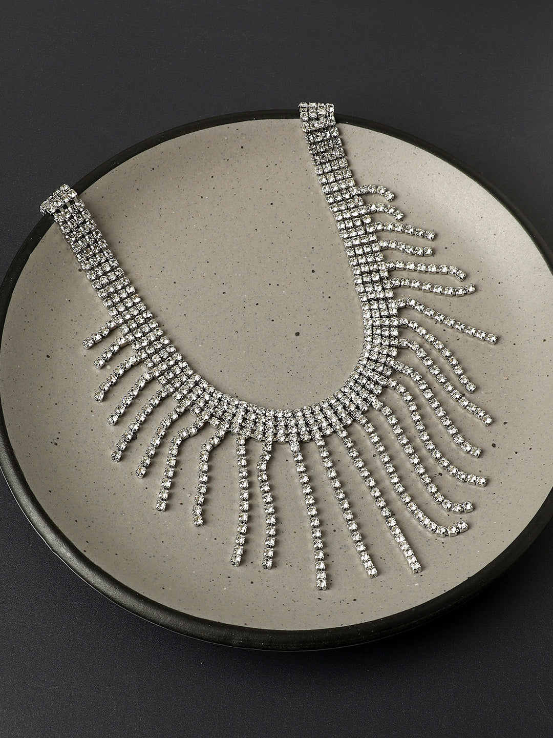 Silver-Plated Minimal Studded Necklace
