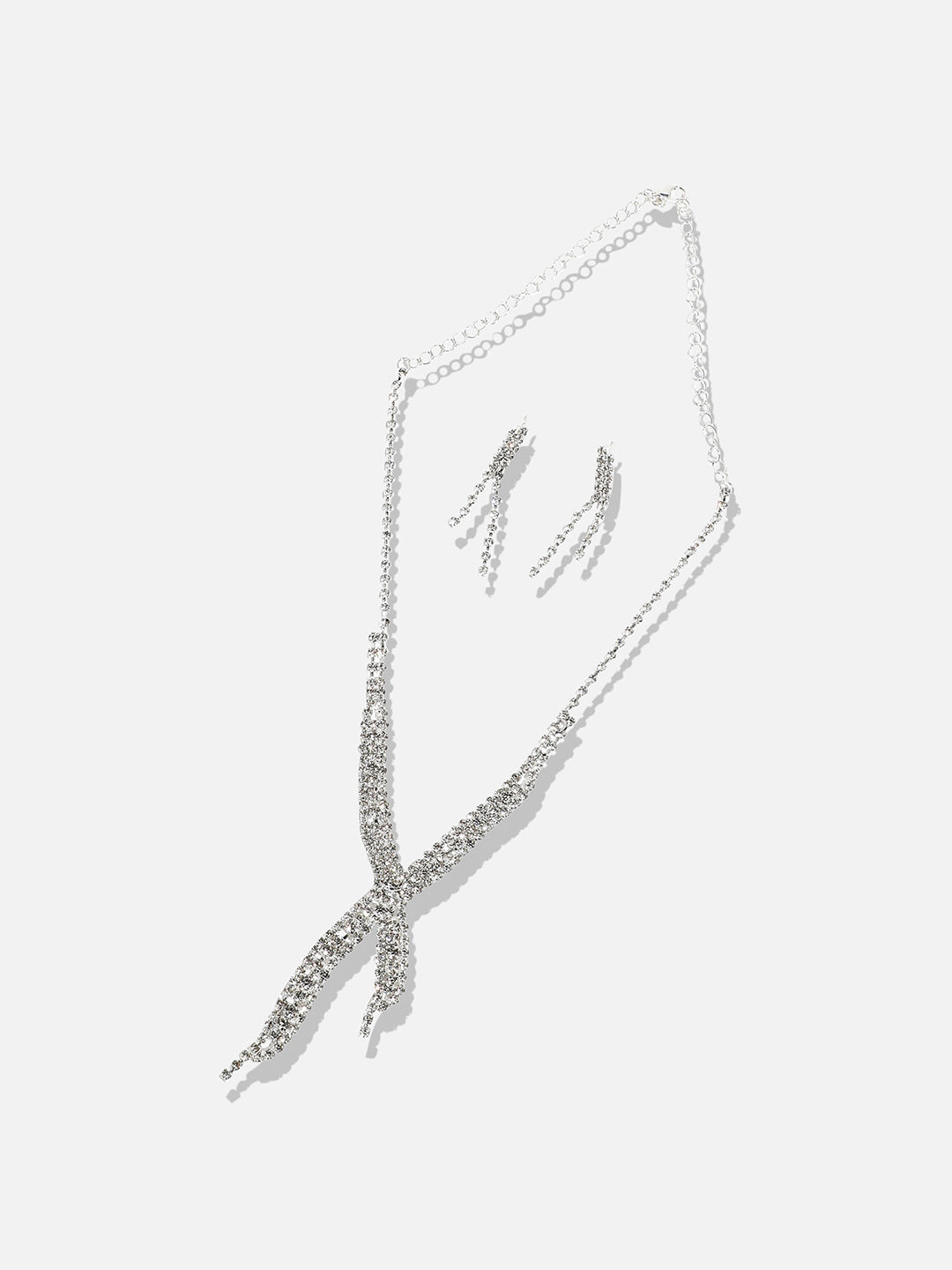 Silver Plated Stone-Studded Beaded Jewellery Set