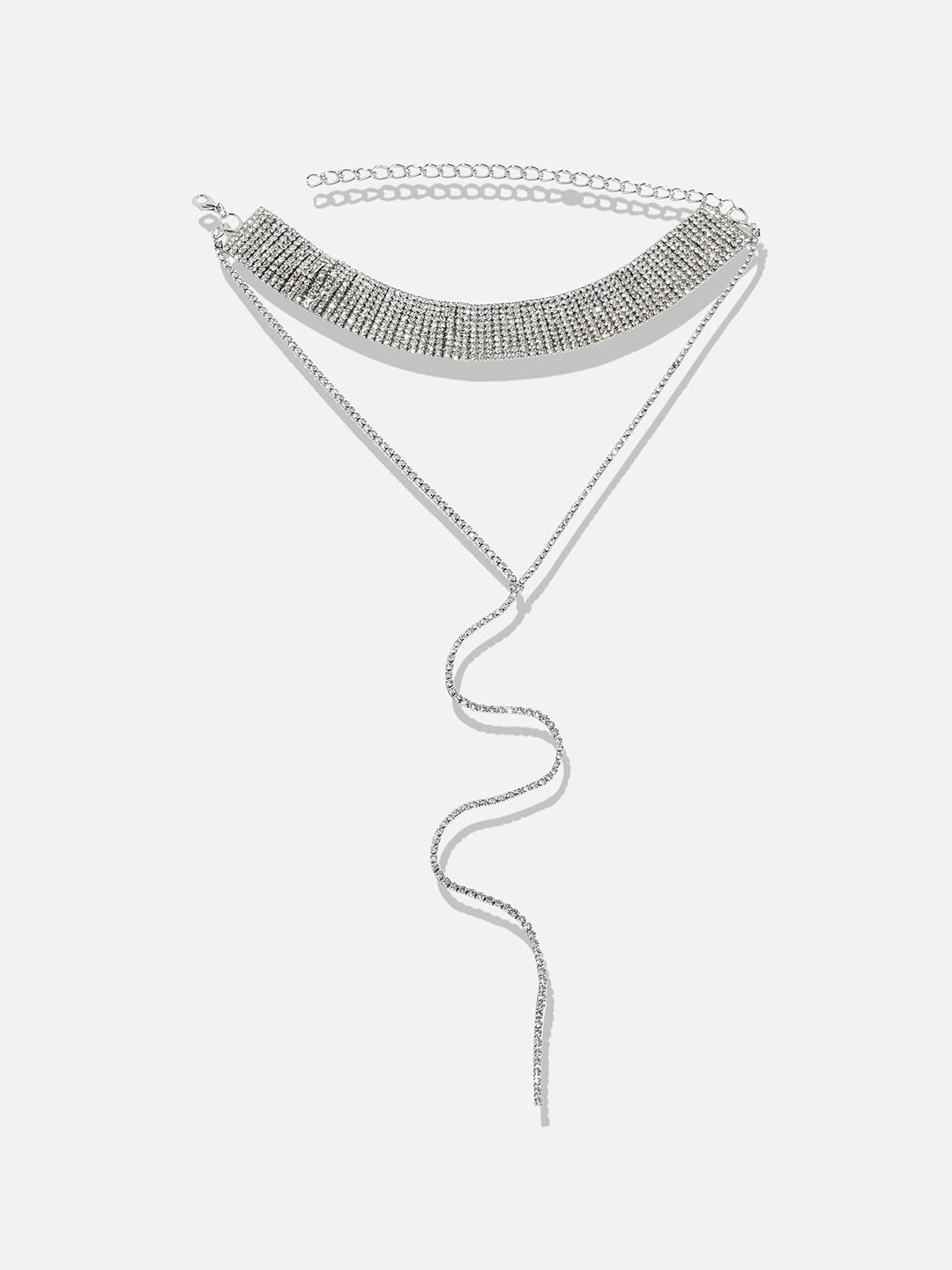 Silver-Toned Silver-Plated Cascade Necklace