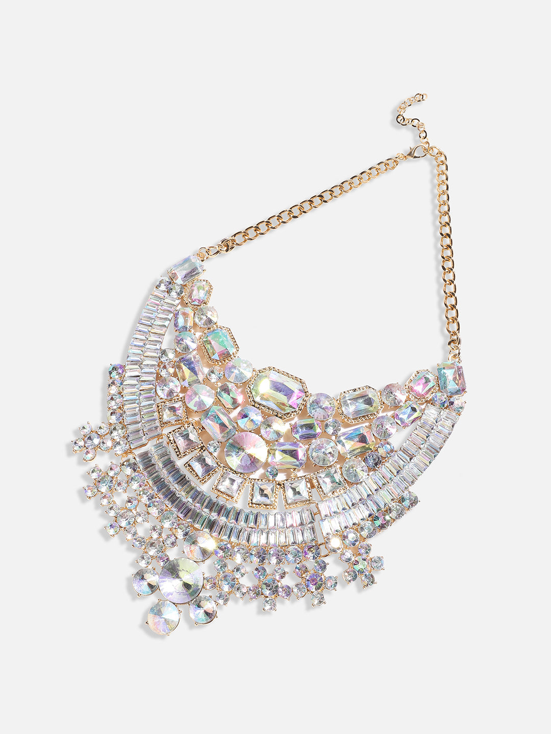 Silver Plated Crystal Studded Necklace