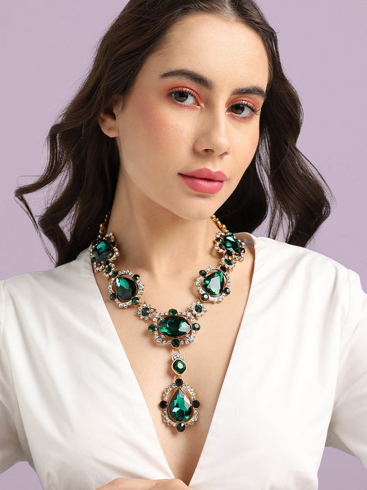 Gold-Plated Crystal Necklace