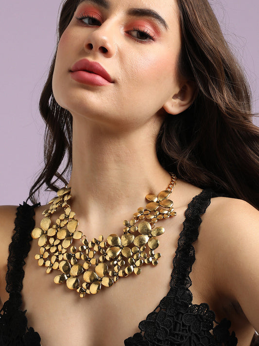 Botanical Cluster Gold-Plated Necklace
