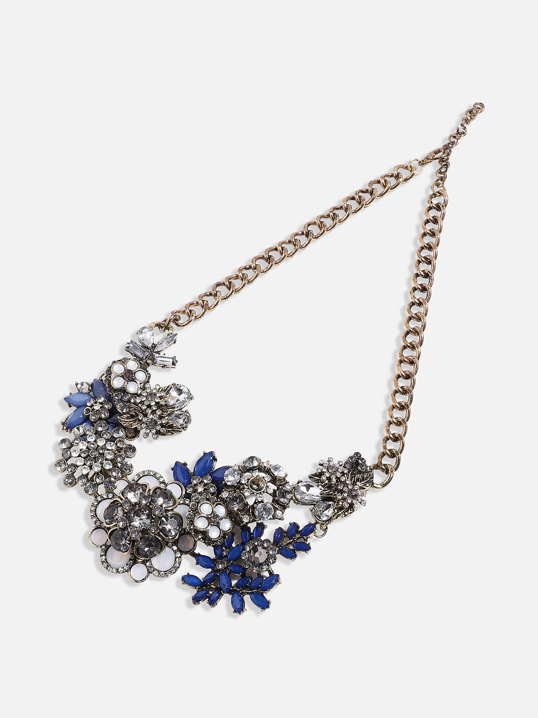 Gold Plated Crystal Studded Beaded Necklace