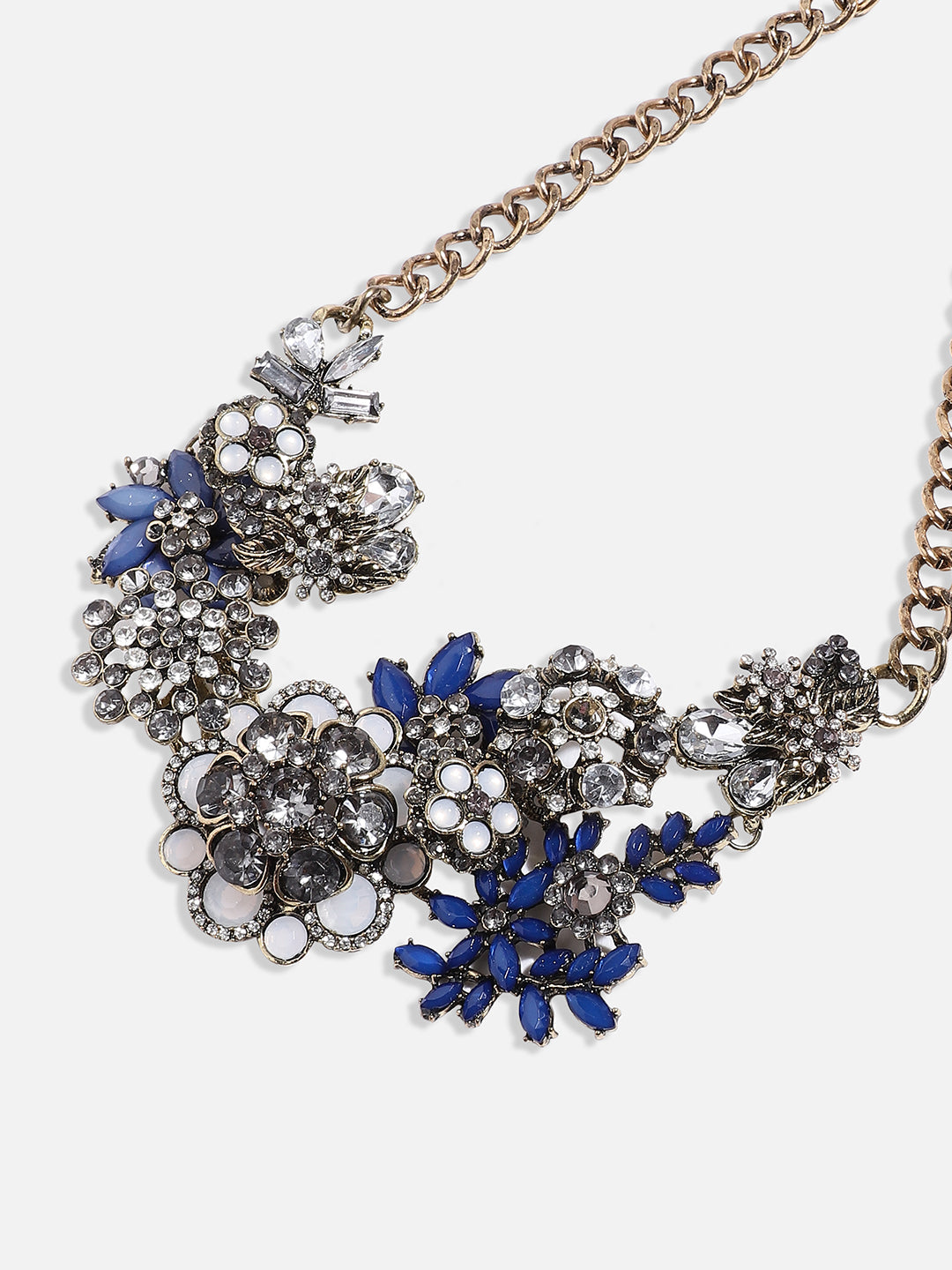 Gold Plated Crystal Studded Beaded Necklace