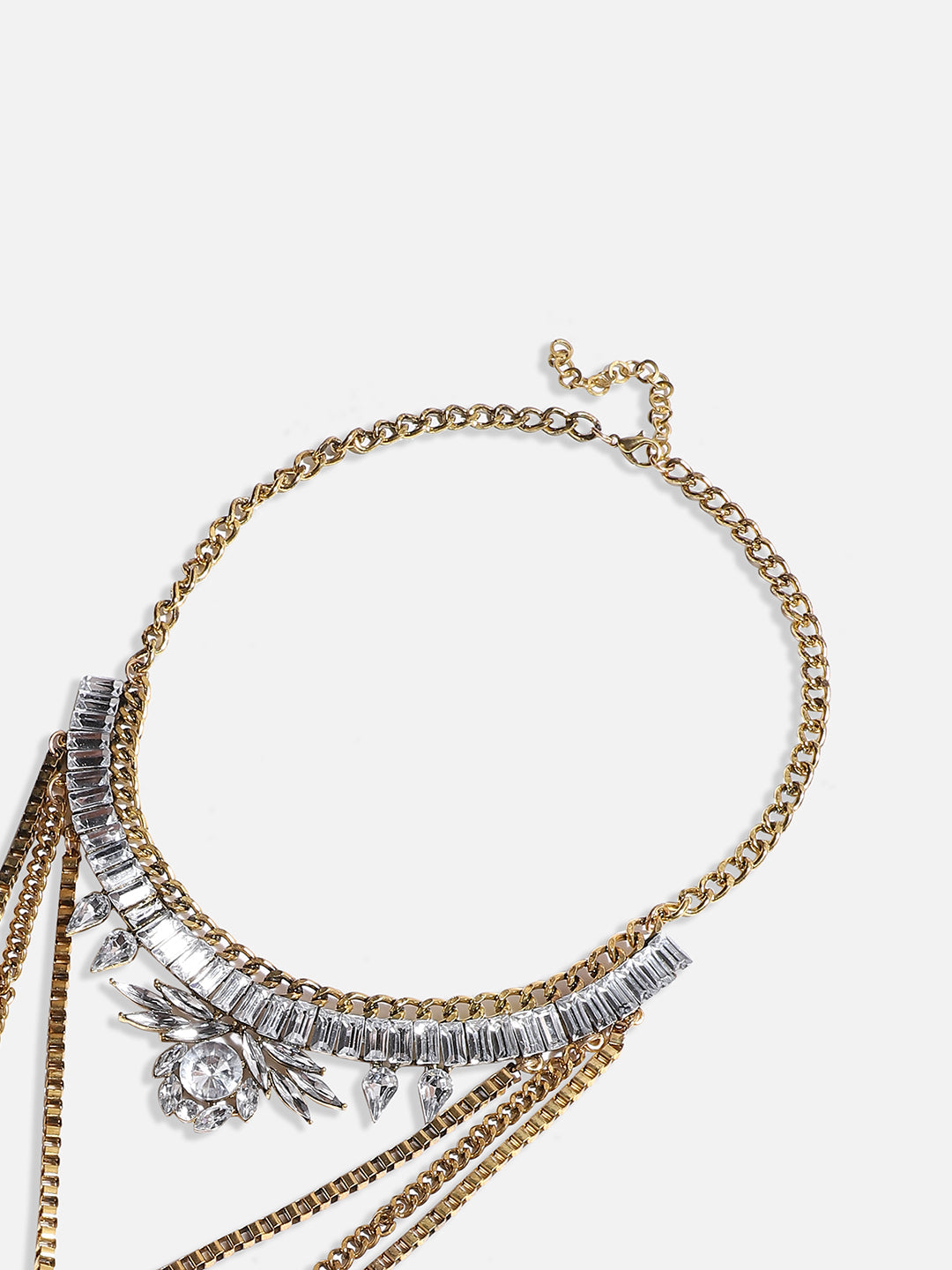 Gold-Plated Stone-Studded Necklace