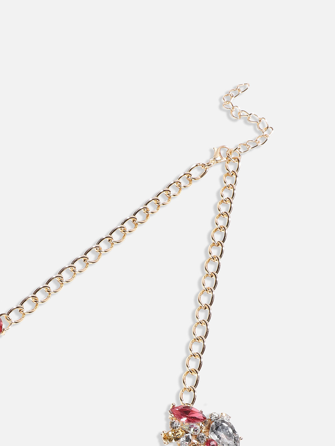 Gold Plated Crystal Studded Beaded Necklace