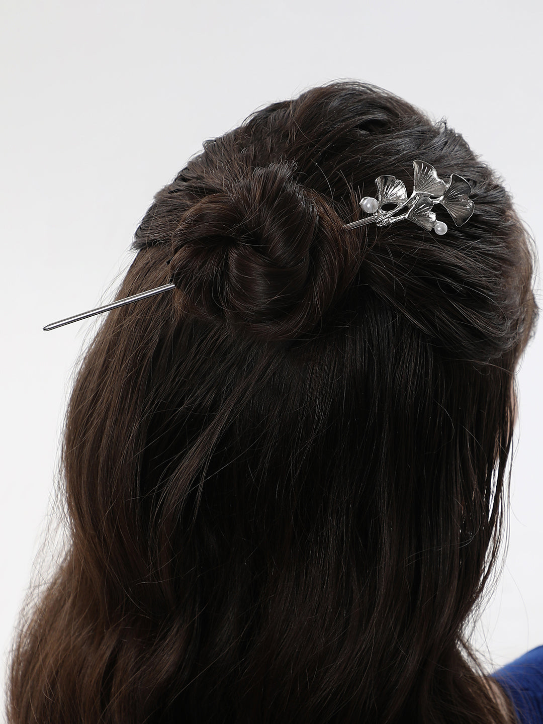 The Foliage Hairpin - Metallic Silver-SOHIPN6137