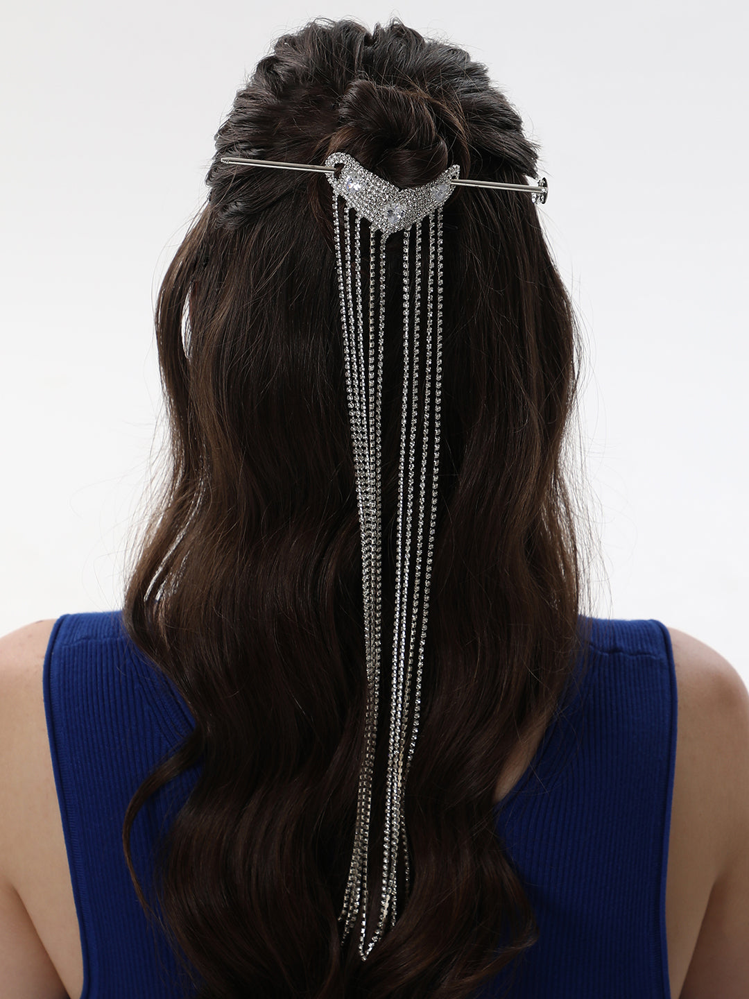 The Dagger Heart Hairpin - Crystal Silver-SOHIPN6138