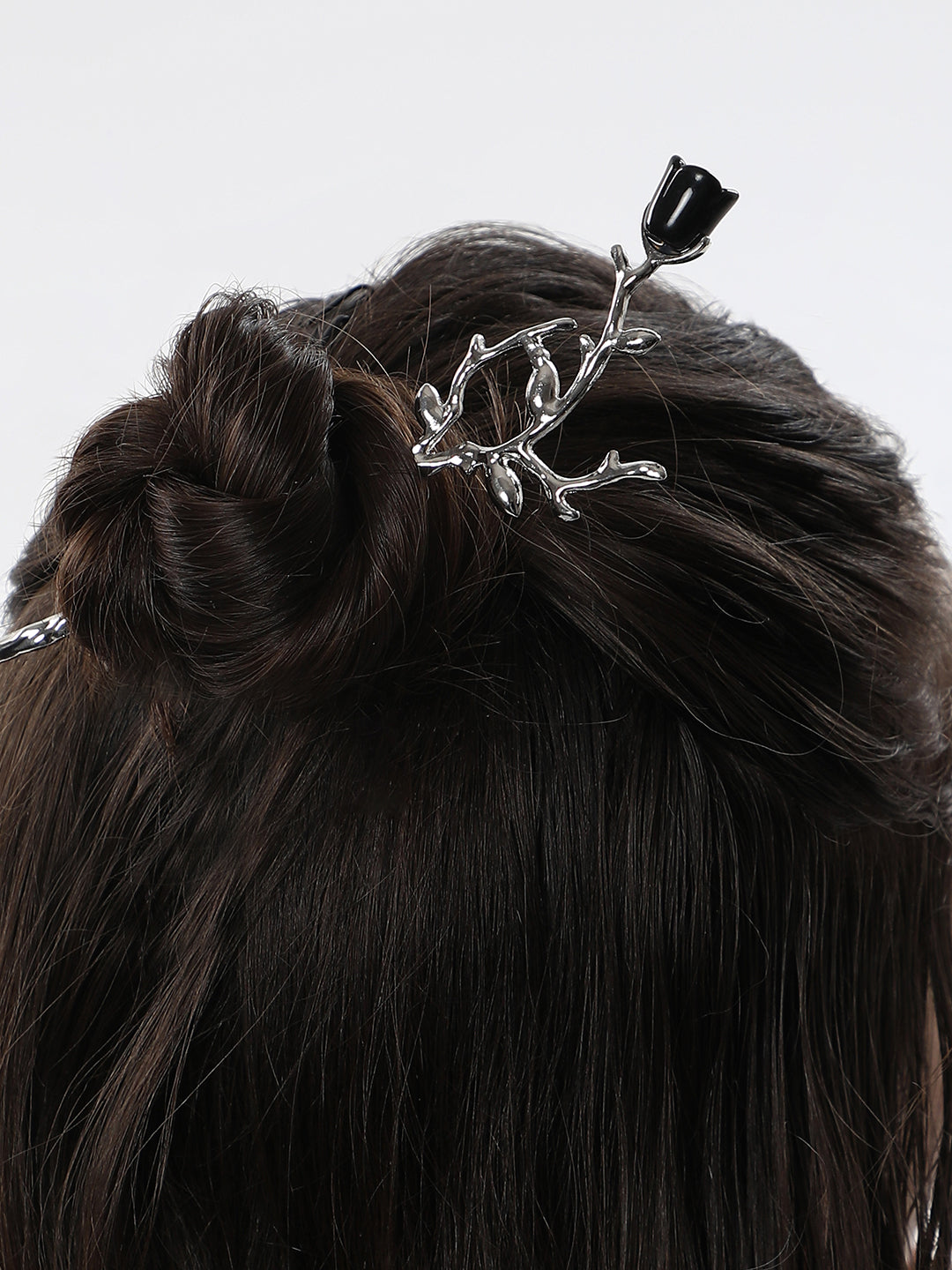 The Thorn Rose Hairpin - Metallic Silver-SOHIPN6140