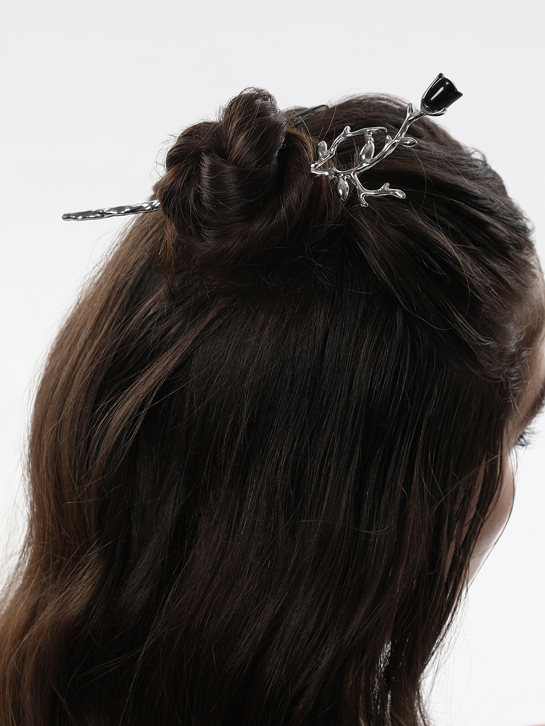 The Thorn Rose Hairpin - Metallic Silver-SOHIPN6140