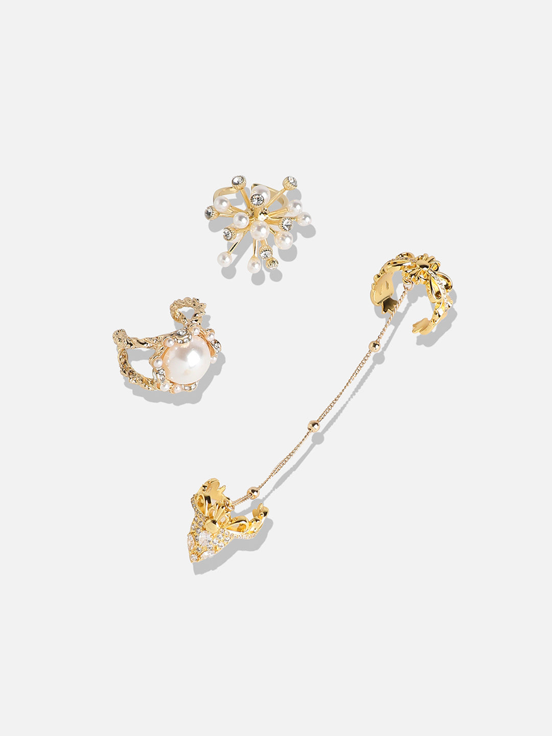 Set Of 3 Gold-Plated Rings