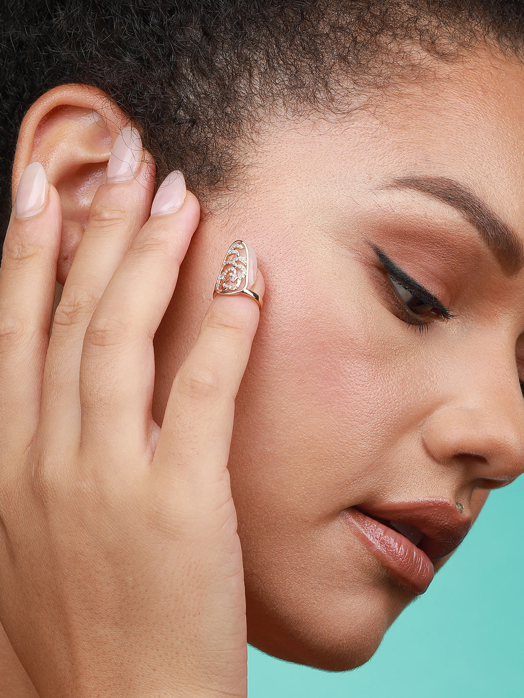 Set Of 4 Gold-Plated Finger Rings