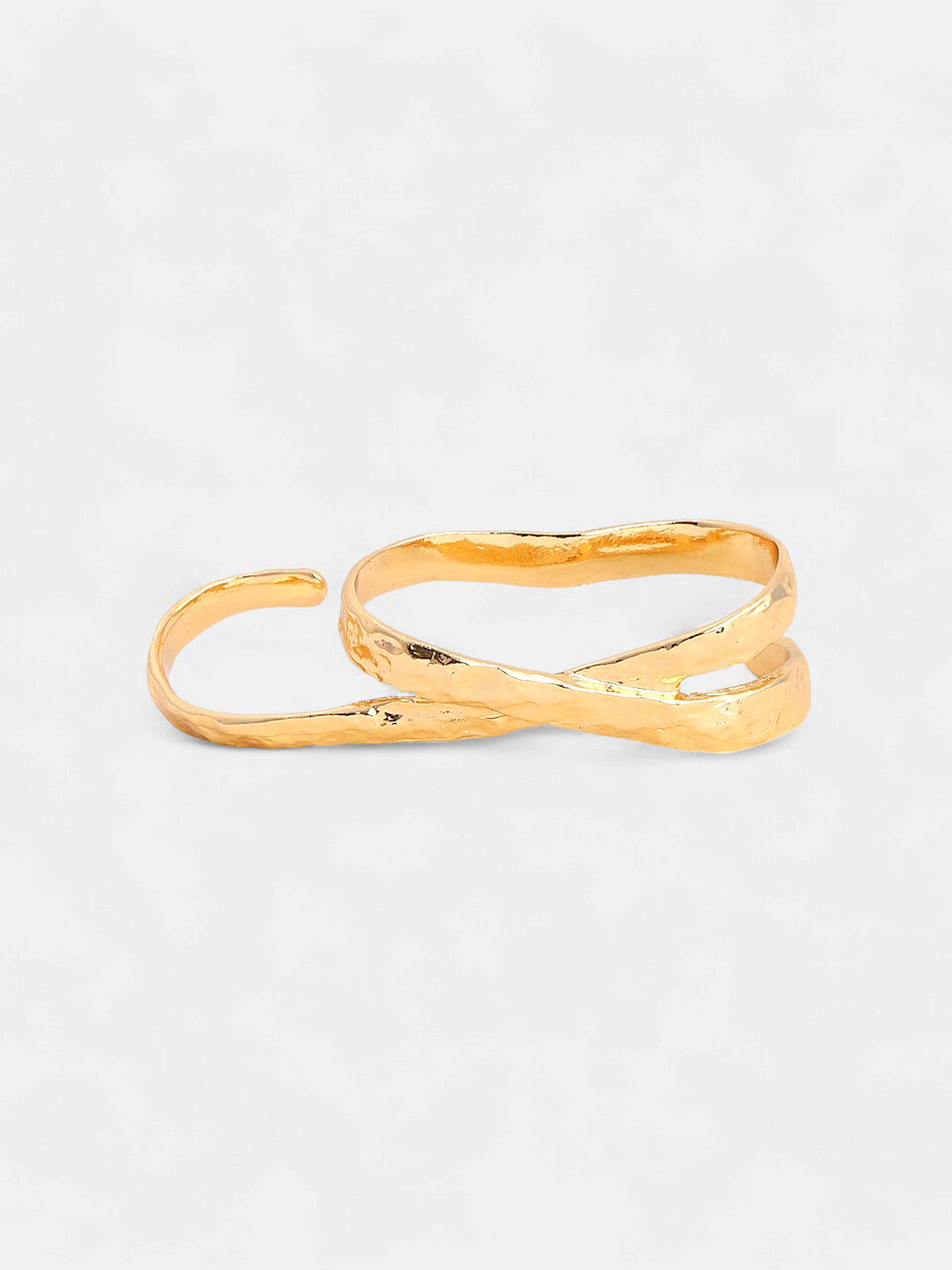 The Dented Three Finger Ring - California Gold-SOHIRG6100
