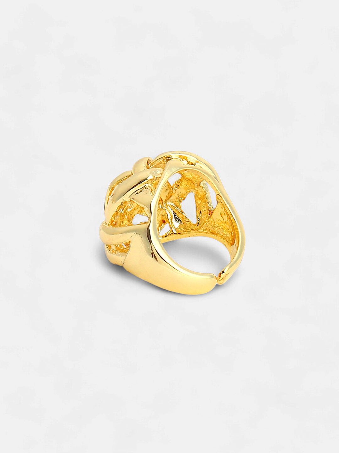 The Basket Weave Statement Ring - California Gold-SOHIRG6108