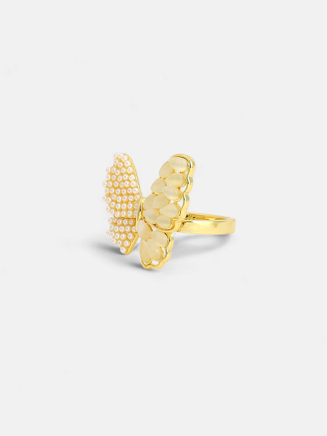 The Butterfly Dreams Statement Ring - Daisy White-SOHIRG6117