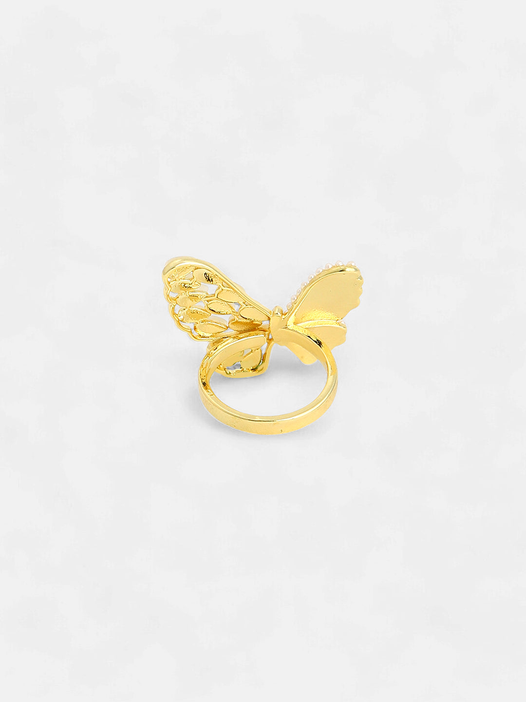 The Butterfly Dreams Statement Ring - Daisy White-SOHIRG6117