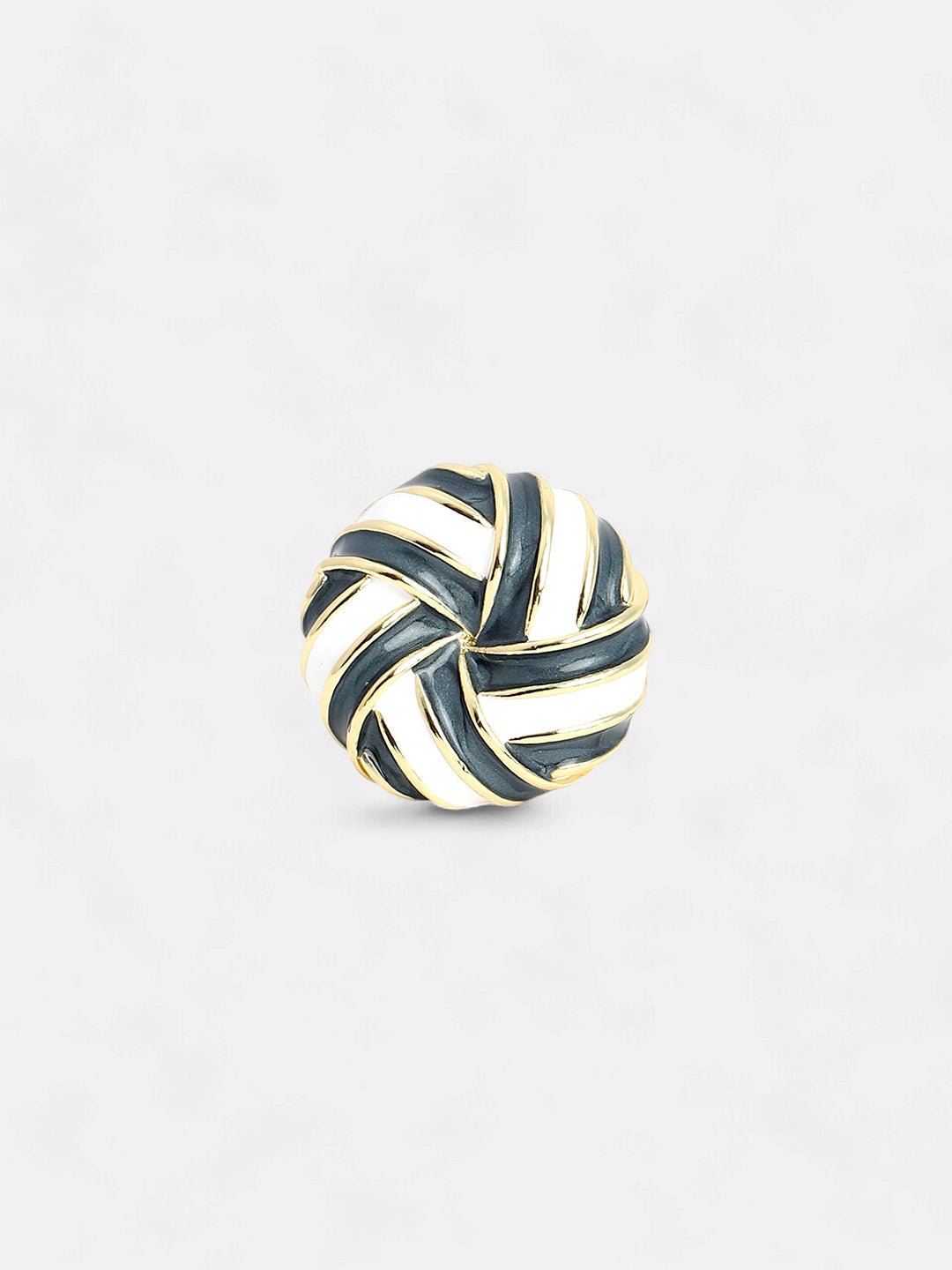 The Candy Swirl Statement Ring - Onyx Black & Chalk White-SOHIRG6118