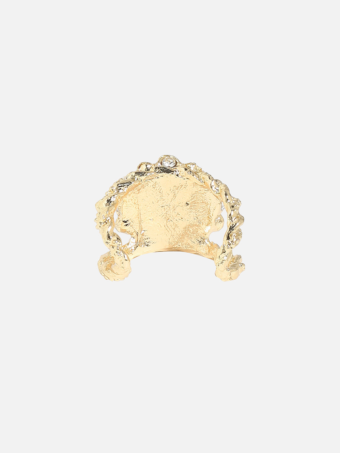 Gold-Plated Bead-Studded Finger Ring