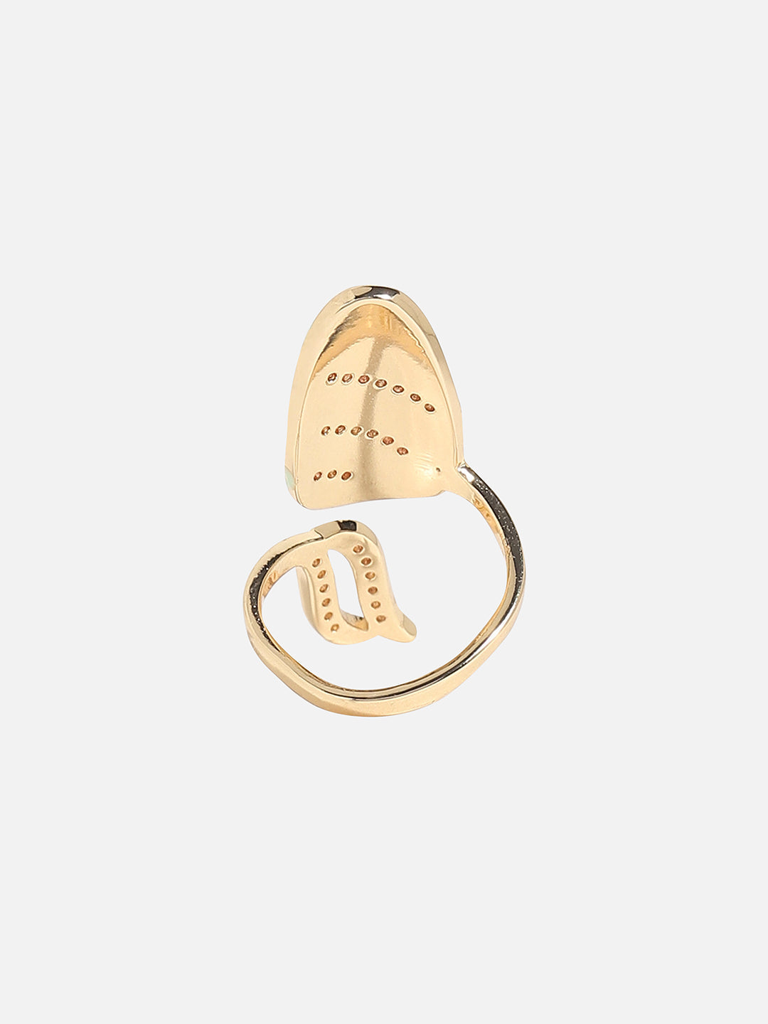 Gold-Plated Stone-Studded Finger Ring