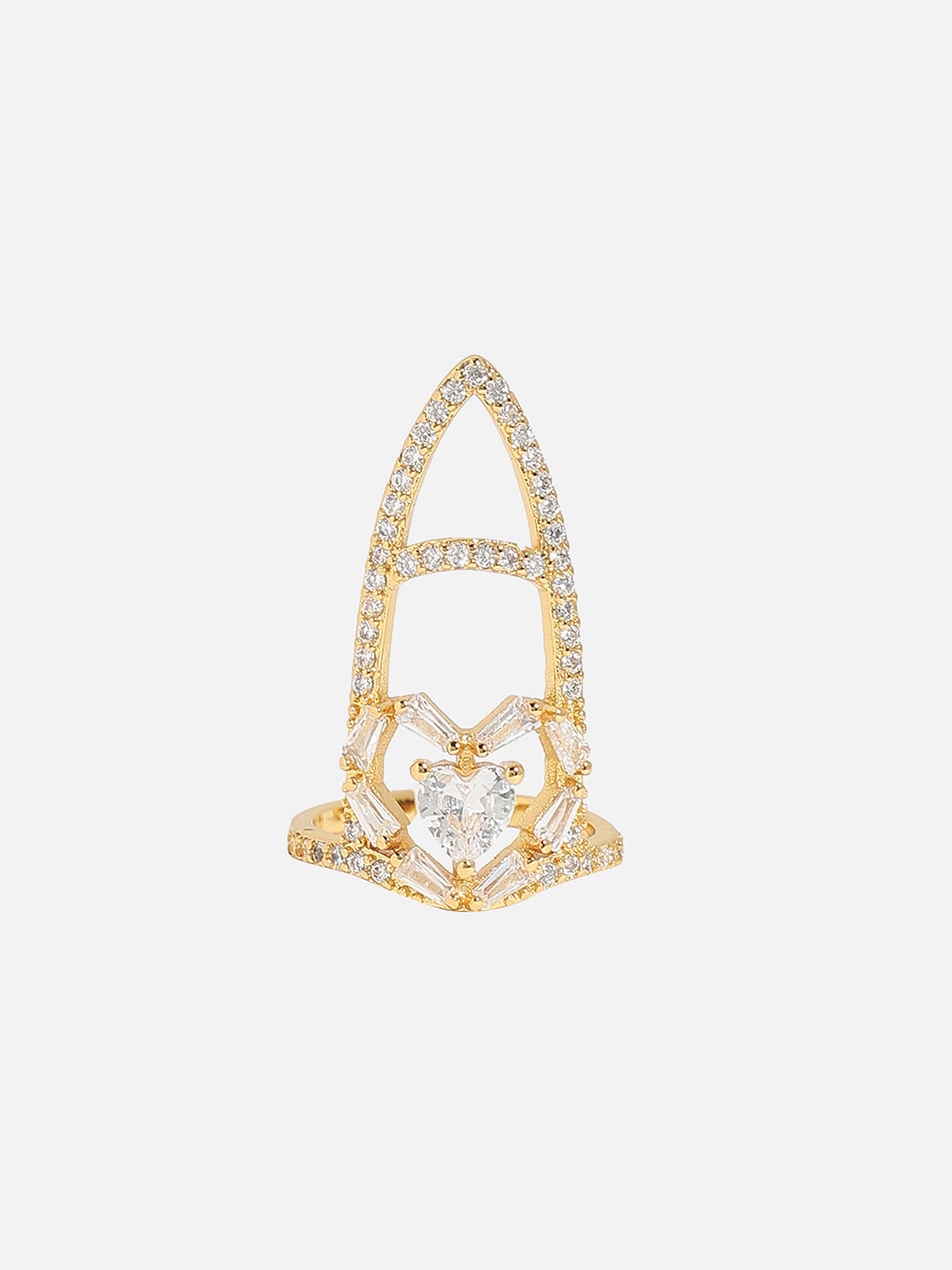 Gold-Plated Stone-Studded Finger Ring