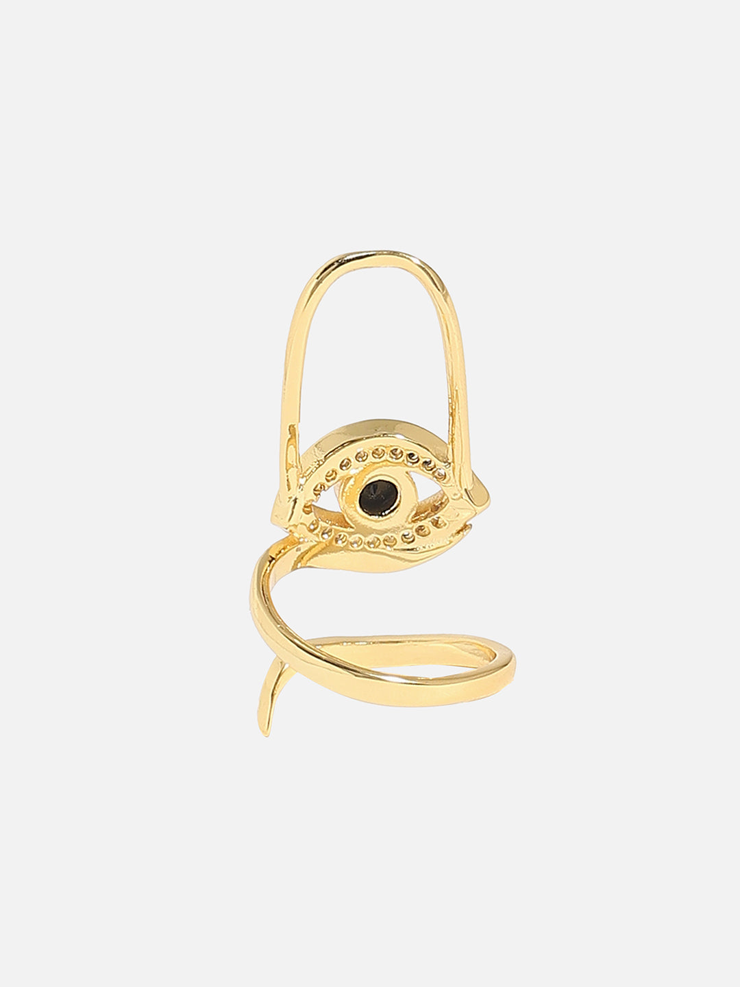 Gold-Plated Stone-Studded Nail Ring