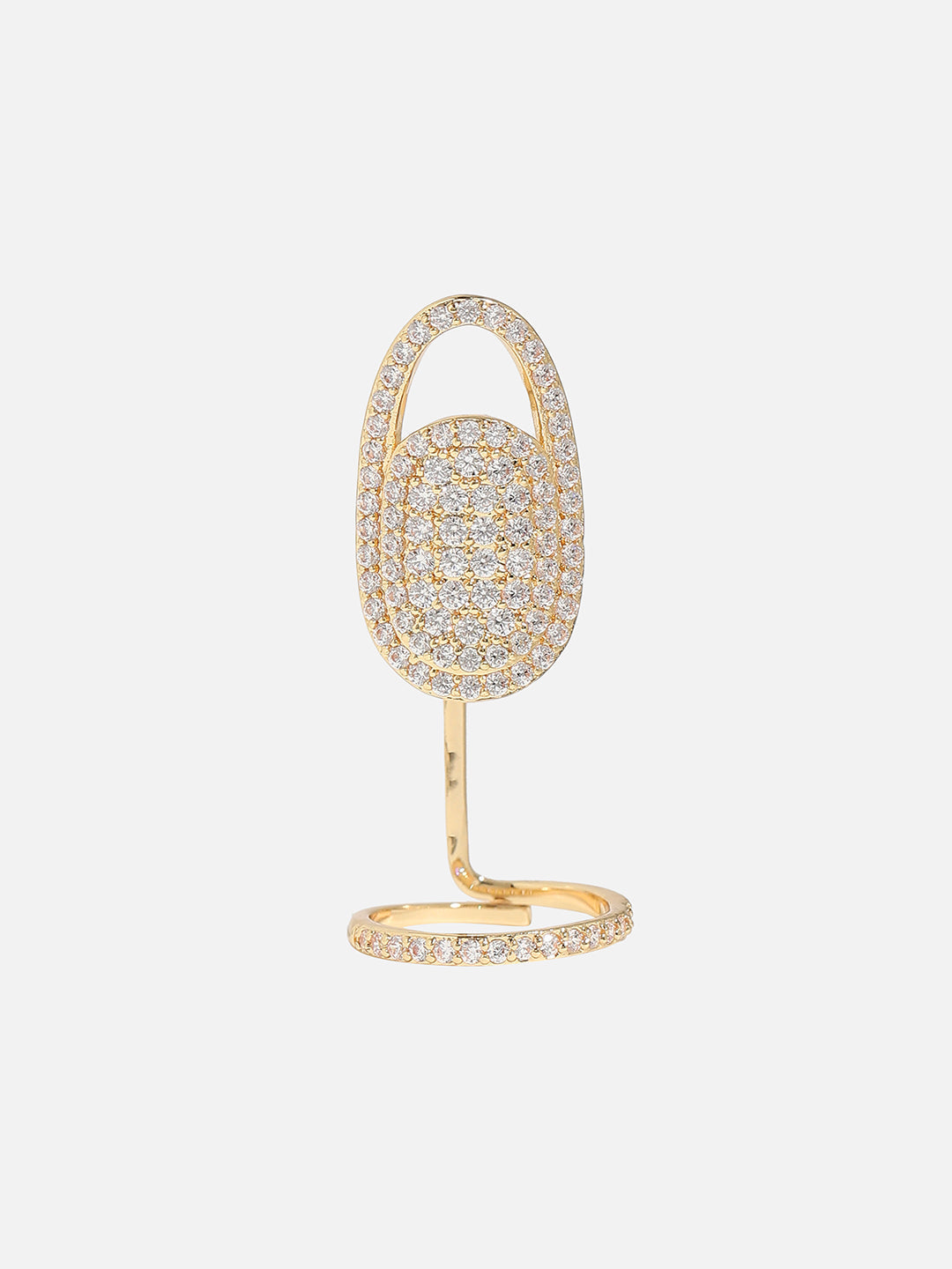 Gold-Plated Stone-Studded Finger Ring