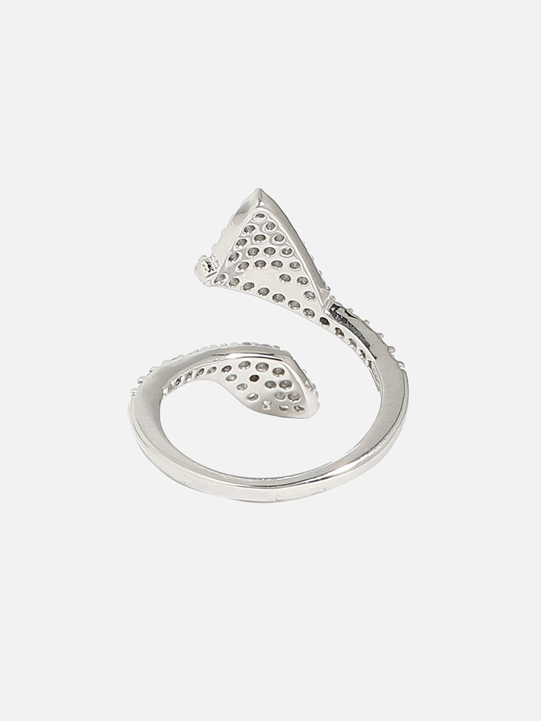 Silver-Plated Stone-Studded Nail Ring