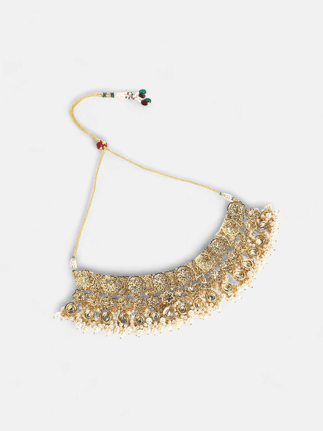 The Faiza Jewellery Set - Crystal Silver-SOHNCK1535