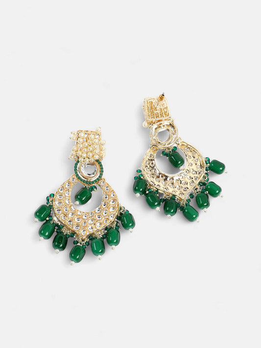 The Roshanara Jewellery Set - Emerald Green-SOHNCK1542