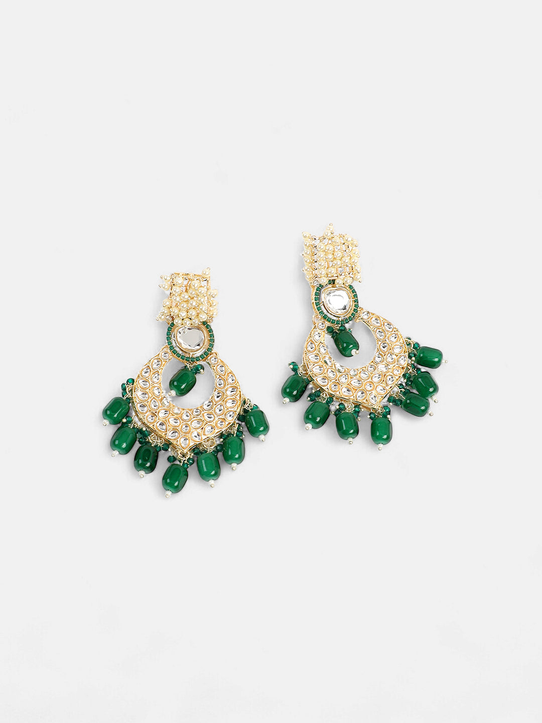 The Roshanara Jewellery Set - Emerald Green-SOHNCK1542