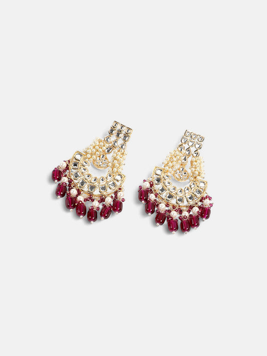 The Naila Jewellery Set - Magenta Pink-SOHNCK1543