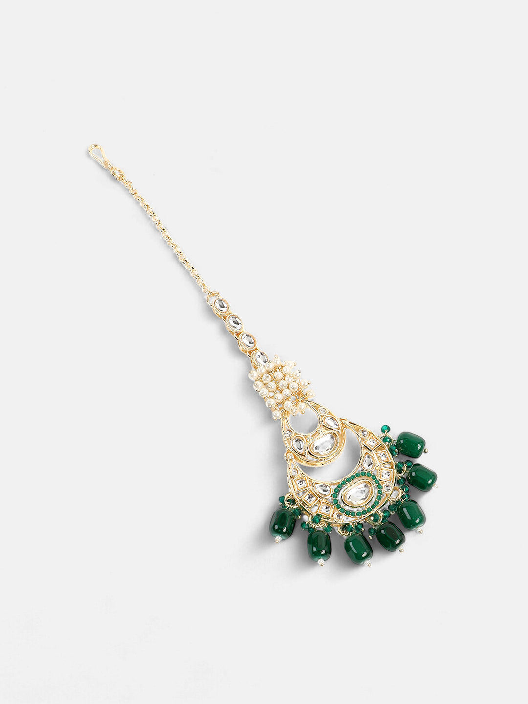 The Fathiyya Jewellery Set - Emerald Green-SOHNCK1545